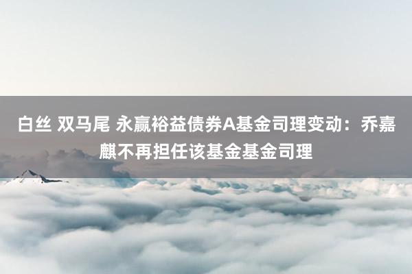 白丝 双马尾 永赢裕益债券A基金司理变动：乔嘉麒不再担任该基金基金司理