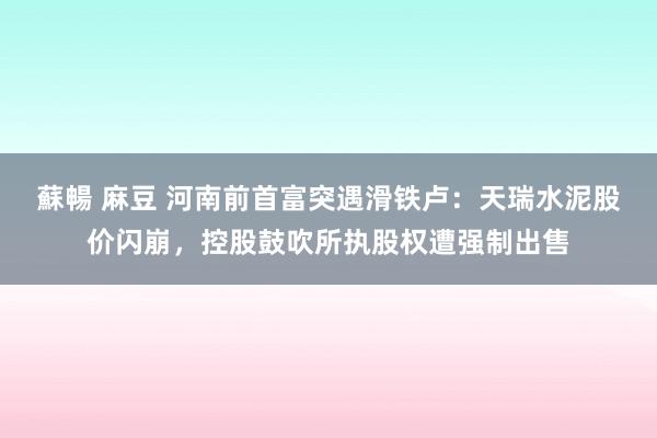 蘇暢 麻豆 河南前首富突遇滑铁卢：天瑞水泥股价闪崩，控股鼓吹所执股权遭强制出售