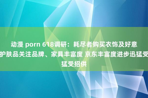 动漫 porn 618调研：耗尽者购买衣饰及好意思妆护肤品关注品牌、家具丰富度 京东丰富度进步迅猛受招供