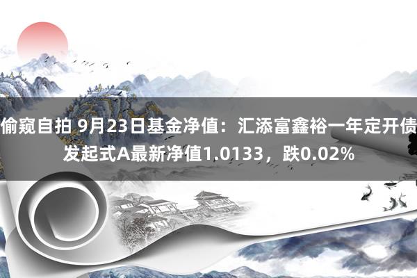 偷窥自拍 9月23日基金净值：汇添富鑫裕一年定开债发起式A最新净值1.0133，跌0.02%