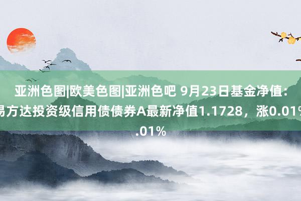 亚洲色图|欧美色图|亚洲色吧 9月23日基金净值：易方达投资级信用债债券A最新净值1.1728，涨0.01%