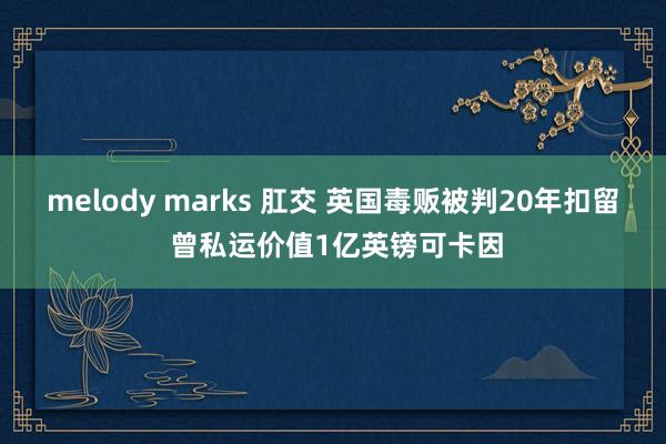 melody marks 肛交 英国毒贩被判20年扣留 曾私运价值1亿英镑可卡因