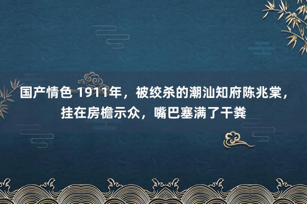 国产情色 1911年，被绞杀的潮汕知府陈兆棠，挂在房檐示众，嘴巴塞满了干粪