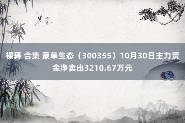 裸舞 合集 蒙草生态（300355）10月30日主力资金净卖出3210.67万元