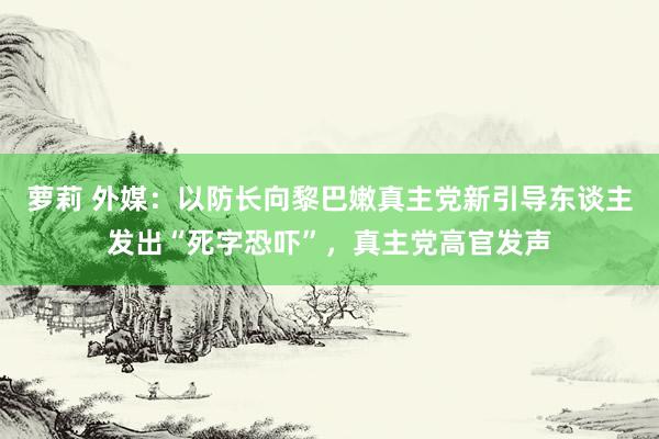 萝莉 外媒：以防长向黎巴嫩真主党新引导东谈主发出“死字恐吓”，真主党高官发声