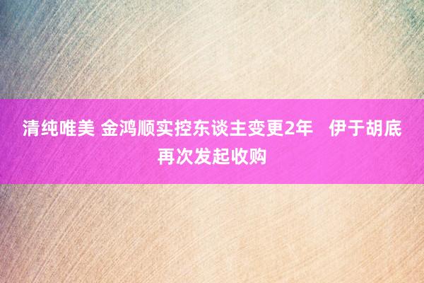 清纯唯美 金鸿顺实控东谈主变更2年   伊于胡底再次发起收购