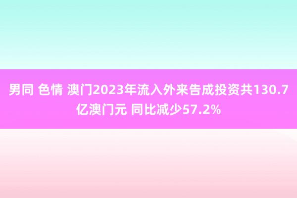 男同 色情 澳门2023年流入外来告成投资共130.7亿澳门元 同比减少57.2%