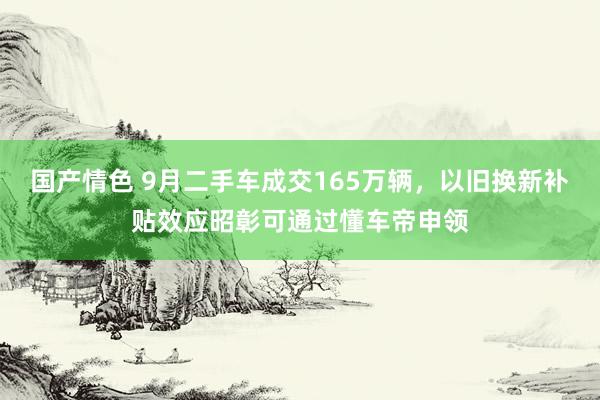 国产情色 9月二手车成交165万辆，以旧换新补贴效应昭彰可通过懂车帝申领