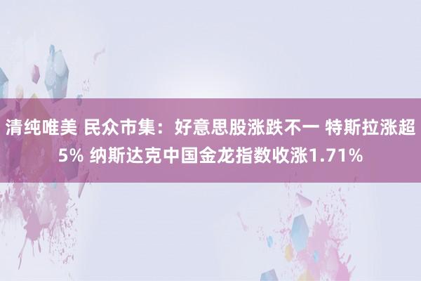 清纯唯美 民众市集：好意思股涨跌不一 特斯拉涨超5% 纳斯达克中国金龙指数收涨1.71%