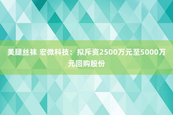 美腿丝袜 宏微科技：拟斥资2500万元至5000万元回购股份