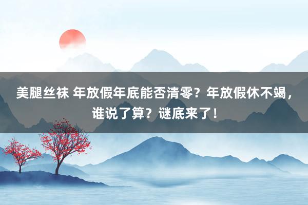 美腿丝袜 年放假年底能否清零？年放假休不竭，谁说了算？谜底来了！