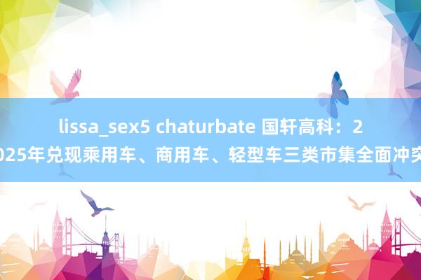 lissa_sex5 chaturbate 国轩高科：2025年兑现乘用车、商用车、轻型车三类市集全面冲突