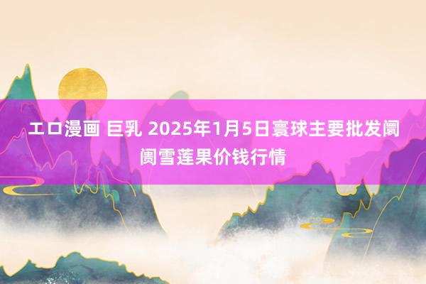 エロ漫画 巨乳 2025年1月5日寰球主要批发阛阓雪莲果价钱行情