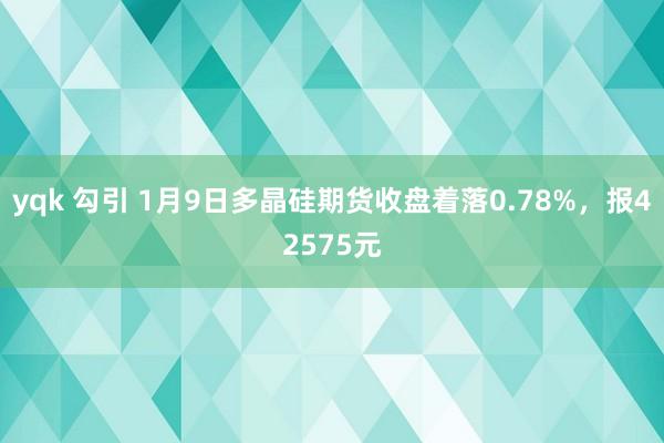 yqk 勾引 1月9日多晶硅期货收盘着落0.78%，报42575元