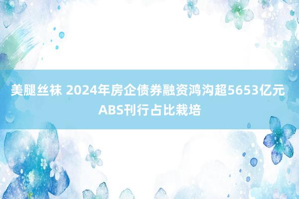 美腿丝袜 2024年房企债券融资鸿沟超5653亿元 ABS刊行占比栽培