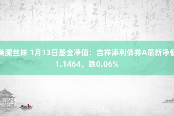 美腿丝袜 1月13日基金净值：吉祥添利债券A最新净值1.1464，跌0.06%