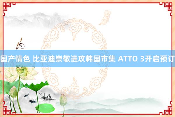 国产情色 比亚迪崇敬进攻韩国市集 ATTO 3开启预订