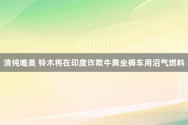 清纯唯美 铃木将在印度诈欺牛粪坐褥车用沼气燃料